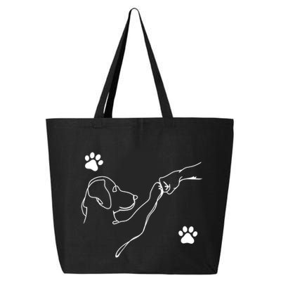 Dog And People Punch Hand Dog Friendship Fist Bump DogS Paw 25L Jumbo Tote