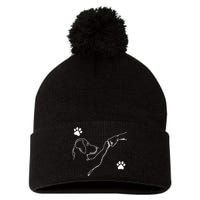 Dog And People Punch Hand Dog Friendship Fist Bump DogS Paw Pom Pom 12in Knit Beanie