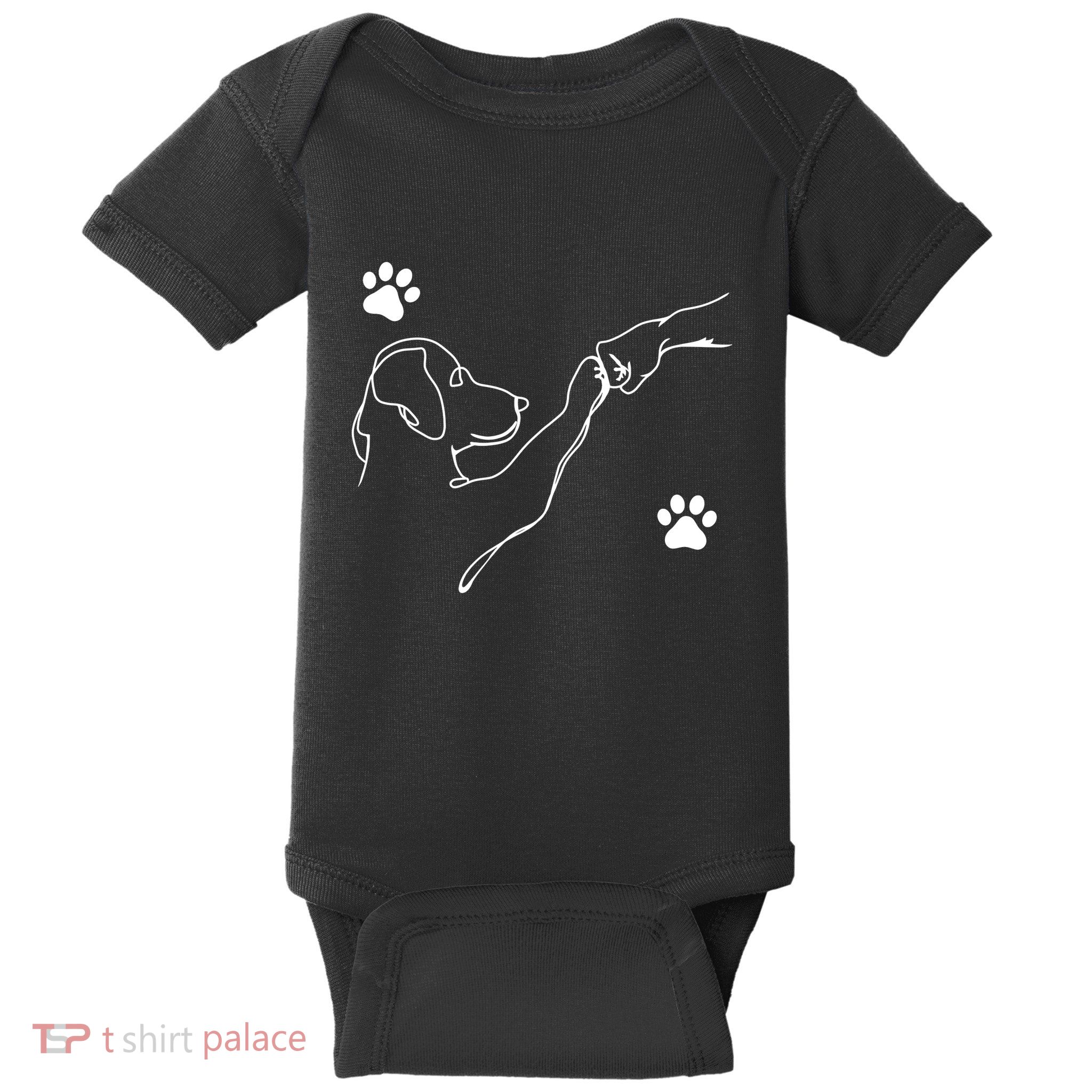 Dog And People Punch Hand Dog Friendship Fist Bump DogS Paw Baby Bodysuit