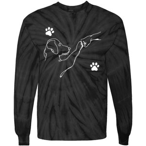 Dog And People Punch Hand Dog Friendship Fist Bump DogS Paw Tie-Dye Long Sleeve Shirt