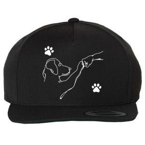 Dog And People Punch Hand Dog Friendship Fist Bump DogS Paw Wool Snapback Cap