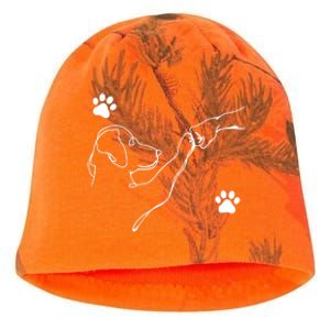 Dog And People Punch Hand Dog Friendship Fist Bump DogS Paw Kati - Camo Knit Beanie