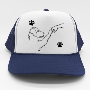 Dog And People Punch Hand Dog Friendship Fist Bump DogS Paw Trucker Hat