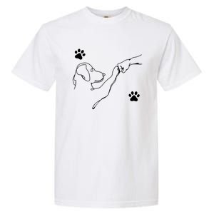 Dog And People Punch Hand Dog Friendship Fist Bump DogS Paw Garment-Dyed Heavyweight T-Shirt