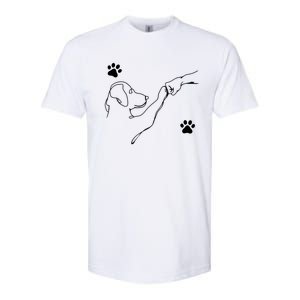 Dog And People Punch Hand Dog Friendship Fist Bump DogS Paw Softstyle CVC T-Shirt