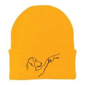 Dog And People Punch Hand Dog Friendship Bump DogS Paw Cool Gift Knit Cap Winter Beanie