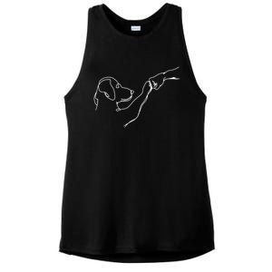 Dog And People Punch Hand Dog Friendship Bump DogS Paw Cool Gift Ladies PosiCharge Tri-Blend Wicking Tank