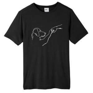 Dog And People Punch Hand Dog Friendship Bump DogS Paw Cool Gift Tall Fusion ChromaSoft Performance T-Shirt