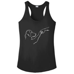 Dog And People Punch Hand Dog Friendship Bump DogS Paw Cool Gift Ladies PosiCharge Competitor Racerback Tank