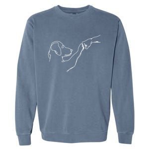 Dog And People Punch Hand Dog Friendship Bump DogS Paw Cool Gift Garment-Dyed Sweatshirt