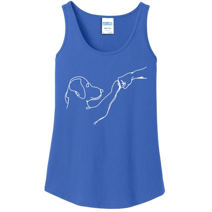 Dog And People Punch Hand Dog Friendship Bump DogS Paw Cool Gift Ladies Essential Tank