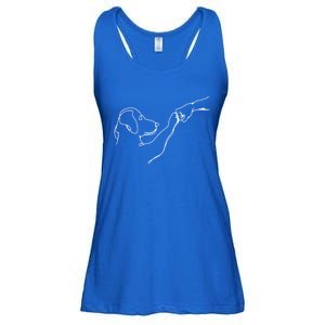 Dog And People Punch Hand Dog Friendship Bump DogS Paw Cool Gift Ladies Essential Flowy Tank