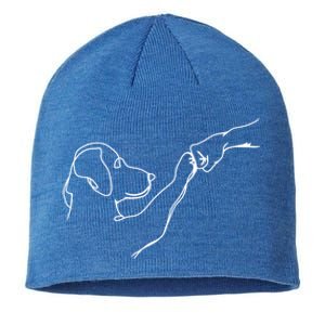 Dog And People Punch Hand Dog Friendship Bump DogS Paw Cool Gift Sustainable Beanie