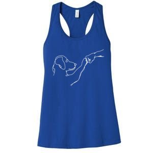 Dog And People Punch Hand Dog Friendship Bump DogS Paw Cool Gift Women's Racerback Tank