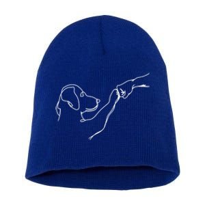 Dog And People Punch Hand Dog Friendship Bump DogS Paw Cool Gift Short Acrylic Beanie