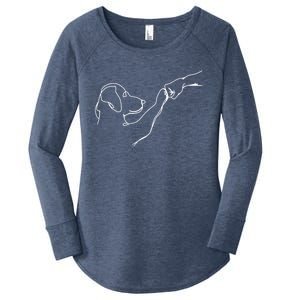 Dog And People Punch Hand Dog Friendship Bump DogS Paw Cool Gift Women's Perfect Tri Tunic Long Sleeve Shirt