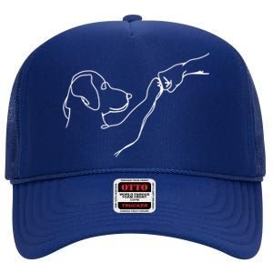 Dog And People Punch Hand Dog Friendship Bump DogS Paw Cool Gift High Crown Mesh Back Trucker Hat