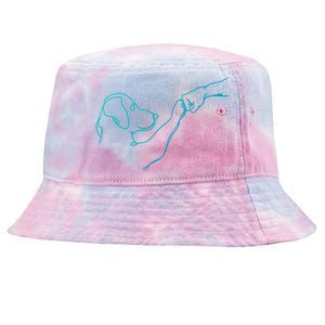 Dog And People Punch Hand Dog Friendship Bump DogS Paw Cool Gift Tie-Dyed Bucket Hat