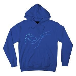 Dog And People Punch Hand Dog Friendship Bump DogS Paw Cool Gift Tall Hoodie