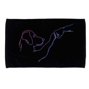 Dog And People Punch Hand Dog Friendship Bump DogS Paw Cool Gift Microfiber Hand Towel