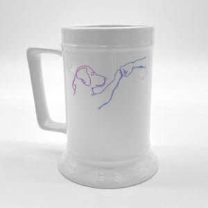 Dog And People Punch Hand Dog Friendship Bump DogS Paw Cool Gift Beer Stein