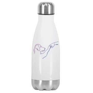 Dog And People Punch Hand Dog Friendship Bump DogS Paw Cool Gift Stainless Steel Insulated Water Bottle