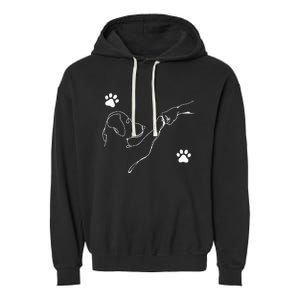 Dog And People Punch Hand Dog Friendship Fist Bump Dogs Paw Garment-Dyed Fleece Hoodie