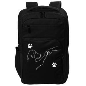 Dog And People Punch Hand Dog Friendship Fist Bump Dogs Paw Impact Tech Backpack