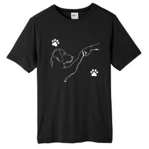 Dog And People Punch Hand Dog Friendship Fist Bump Dogs Paw Tall Fusion ChromaSoft Performance T-Shirt