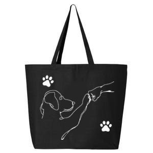 Dog And People Punch Hand Dog Friendship Fist Bump Dogs Paw 25L Jumbo Tote