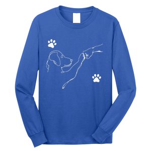 Dog And People Punch Hand Dog Friendship Fist Bump Dogs Paw Long Sleeve Shirt