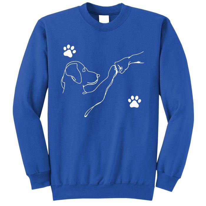 Dog And People Punch Hand Dog Friendship Fist Bump Dogs Paw Sweatshirt