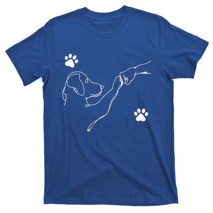 Dog And People Punch Hand Dog Friendship Fist Bump Dogs Paw T-Shirt