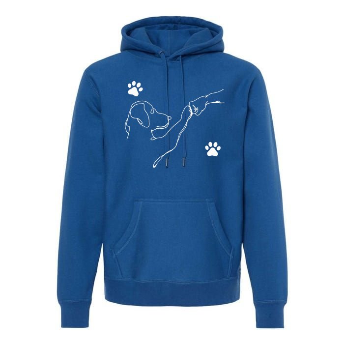 Dog And People Punch Hand Dog Friendship Fist Bump Dogs Paw Premium Hoodie