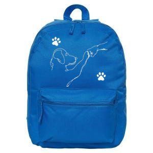 Dog And People Punch Hand Dog Friendship Fist Bump Dogs Paw 16 in Basic Backpack