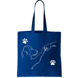 Dog And People Punch Hand Dog Friendship Fist Bump Dogs Paw Tote Bag