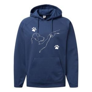 Dog And People Punch Hand Dog Friendship Fist Bump Dogs Paw Performance Fleece Hoodie