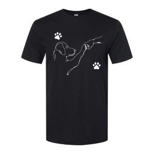 Dog And People Punch Hand Dog Friendship Fist Bump Dogs Paw Softstyle CVC T-Shirt