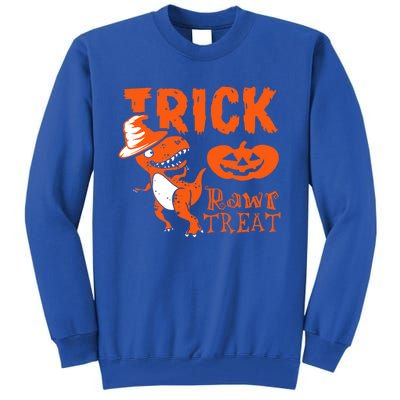 Dinosaur And Pumpkin Trick Rawr Treat Cute Gift Tall Sweatshirt