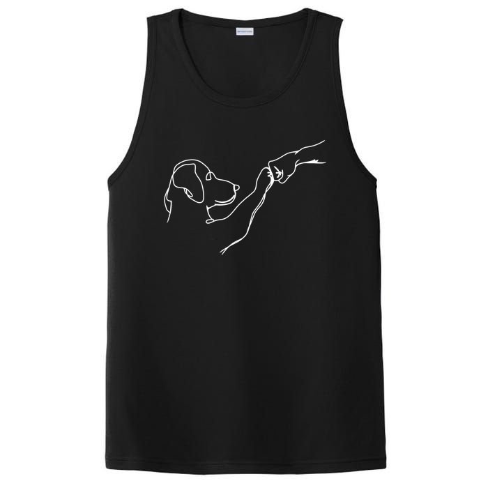 Dog And People Punch Hand Dog Man Friendship Bump Dogs Paw PosiCharge Competitor Tank