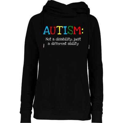 Different Ability puzzle Autism Awareness Womens Funnel Neck Pullover Hood