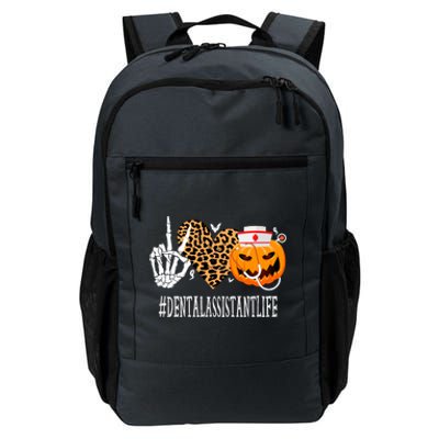 Dental Assistant Peace Love Pumpkin Funny Halloween Leopard Gift Daily Commute Backpack