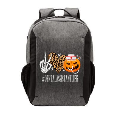 Dental Assistant Peace Love Pumpkin Funny Halloween Leopard Gift Vector Backpack