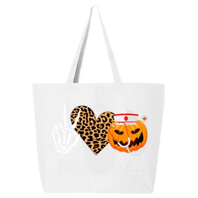 Dental Assistant Peace Love Pumpkin Funny Halloween Leopard Gift 25L Jumbo Tote