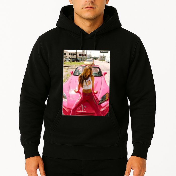 Devon Aoki Pink Race Car Hoodie