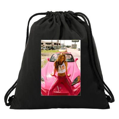 Devon Aoki Pink Race Car Drawstring Bag