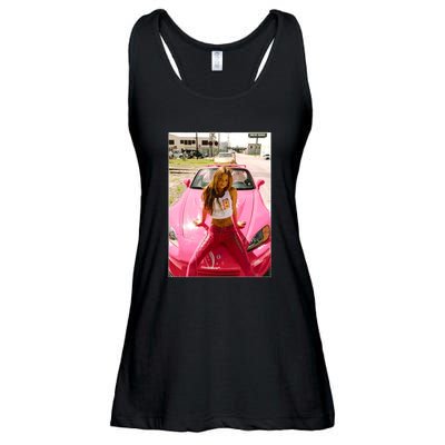 Devon Aoki Pink Race Car Ladies Essential Flowy Tank