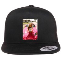 Devon Aoki Pink Race Car Flat Bill Trucker Hat