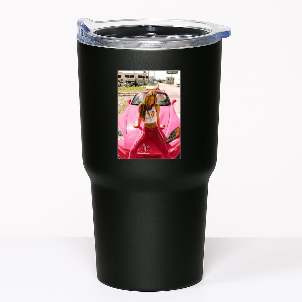 Devon Aoki Pink Race Car Tumbler