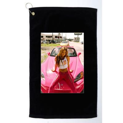Devon Aoki Pink Race Car Golf Towel